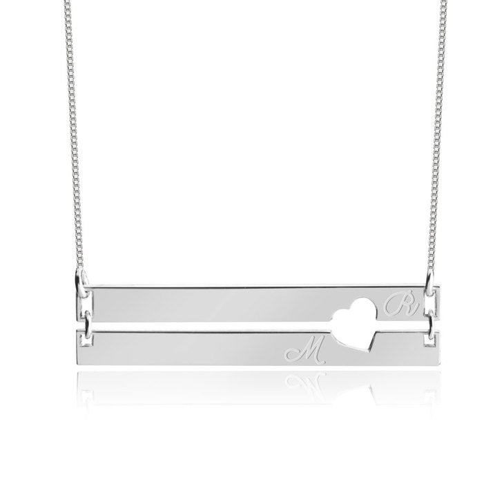 sweethearts engraved bar necklace